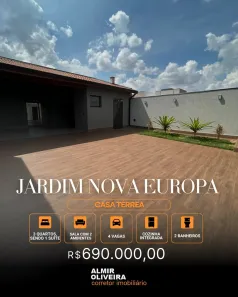 Casa com 3 Quartos à venda, 149m² no Jardim Nova Europa, Sertãozinho