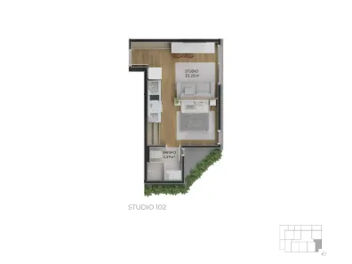 Apartamento com 1 Quarto à venda, 29m² no Centro, Florianópolis