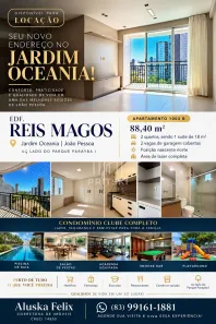 Apartamento com 2 Quartos para alugar, 89m² no Jardim Oceania, João Pessoa