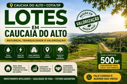 Lote/Terreno à venda, 500m² no Jardim San Ressore (Caucaia do Alto), Cotia