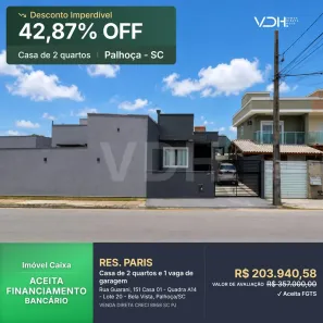 Casa de Condomínio com 2 Quartos à venda, 54m² no Bela Vista, Palhoça