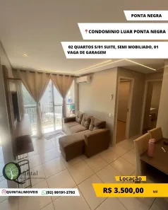 Apartamento com 2 Quartos para alugar, 49m² no Ponta Negra, Manaus