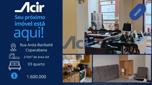 Apartamento com 3 Quartos à venda, 209m² no Copacabana, Rio de Janeiro