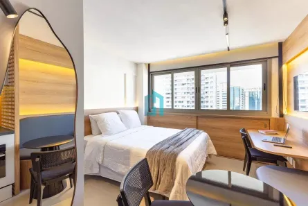 Apartamento com 1 Quarto para alugar, 28m² no Moema, São Paulo