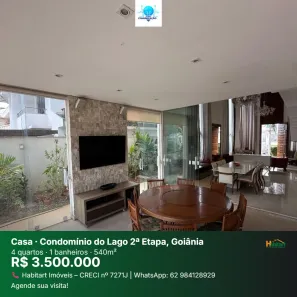 Casa com 4 Quartos à venda, 325m² no Condomínio do Lago, Goiânia