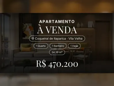 Apartamento com 1 Quarto à venda, 34m² no Coqueiral de Itaparica, Vila Velha