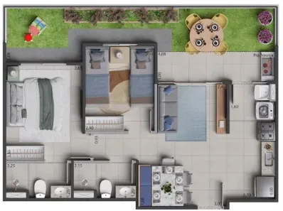Apartamento com 2 Quartos à venda, 48m² no Flores, Manaus