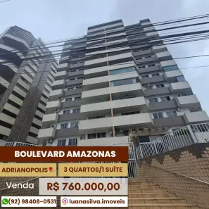 Apartamento com 3 Quartos à venda, 140m² no Adrianópolis, Manaus