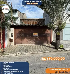 Sobrado com 6 Quartos à venda, 323m² no Vila Flórida, Guarulhos
