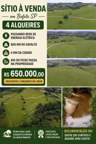 Fazenda/Sítio com 1 Quarto à venda, 96800m² no , Bofete