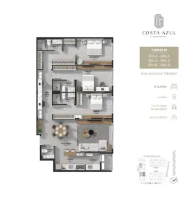 Apartamento com 3 Quartos à venda, 140m² no Jardim Atlântico, Florianópolis