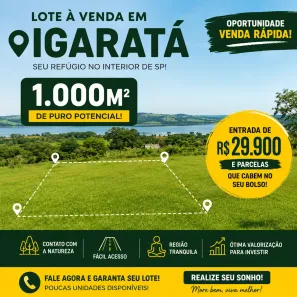 Lote/Terreno à venda, 1000m² no Centro, Igaratá