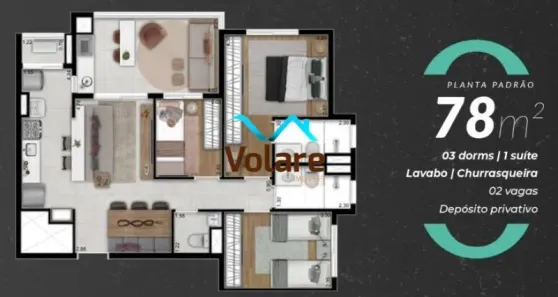 Apartamento com 3 Quartos à venda, 78m² no Vila Osasco, Osasco