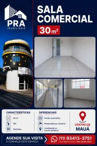 Sala Comercial para alugar, 30m² no Vila Augusto, Mauá