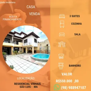 Sobrado com 3 Quartos à venda, 200m² no Vinhais, São Luís