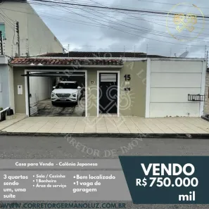 Casa com 3 Quartos à venda, 111m² no Parque 10 de Novembro, Manaus
