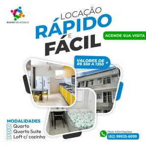 Apartamento com 1 Quarto para alugar, 18m² no Setor Sol Nascente, Goiânia