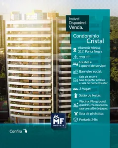 Apartamento com 4 Quartos à venda, 271m² no Ponta Negra, Manaus