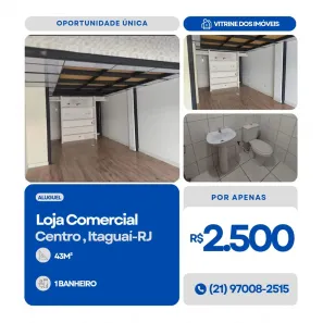 Ponto Comercial para alugar, 43m² no Centro, Itaguaí