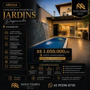 Casa de Condomínio com 3 Quartos à venda, 130m² no Despraiado, Cuiabá