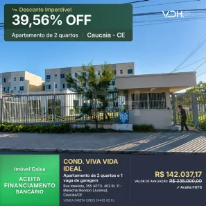 Apartamento com 2 Quartos à venda, 42m² no Marechal Rondon (Jurema), Caucaia