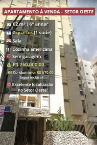 Apartamento com 2 Quartos à venda, 62m² no Setor Oeste, Goiânia
