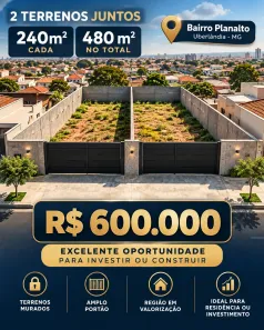 Lote/Terreno à venda, 480m² no Planalto, Uberlândia