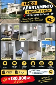 Apartamento com 2 Quartos à venda, 53m² no Montanhão, São Bernardo do Campo