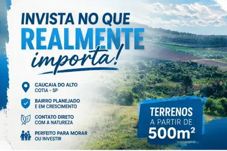 Lote/Terreno à venda, 500m² no Recreio Topázio (Caucaia do Alto), Cotia