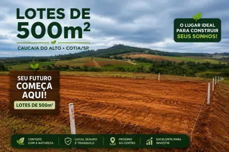 Lote/Terreno à venda, 500m² no Recreio Topázio (Caucaia do Alto), Cotia