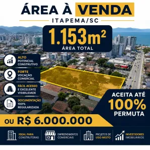 Lote/Terreno à venda, 1153m² no Morretes, Itapema