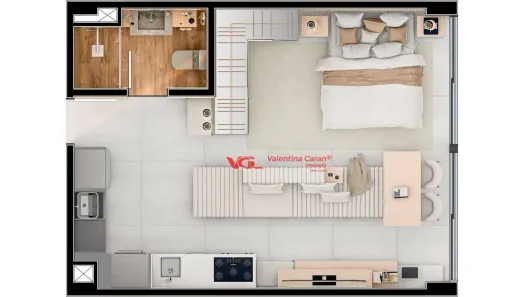 Apartamento com 1 Quarto à venda, 46m² no Centro, Indaiatuba