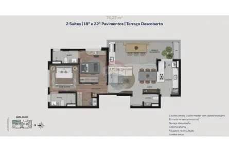 Apartamento com 2 Quartos à venda, 75m² no Luxemburgo, Belo Horizonte