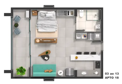 Apartamento com 1 Quarto à venda, 53m² no Setor Bueno, Goiânia