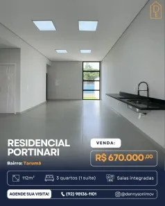 Casa de Condomínio com 3 Quartos à venda, 112m² no Tarumã, Manaus