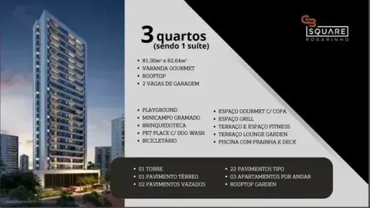 Apartamento com 3 Quartos à venda, 82m² no Encruzilhada, Recife