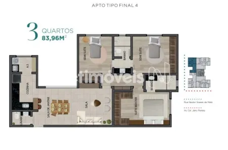 Apartamento com 3 Quartos à venda, 83m² no Palmares, Belo Horizonte