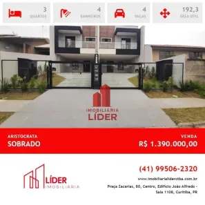 Sobrado com 3 Quartos à venda, 192m² no Aristocrata, São José dos Pinhais