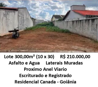 Lote/Terreno à venda, 300m² no Residencial Canadá, Goiânia