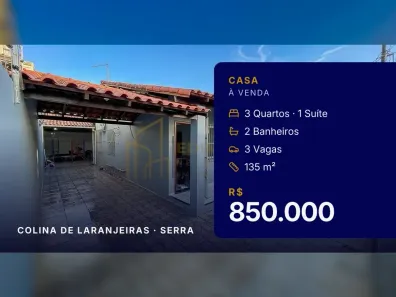 Casa com 3 Quartos à venda, 135m² no Colina de Laranjeiras, Serra