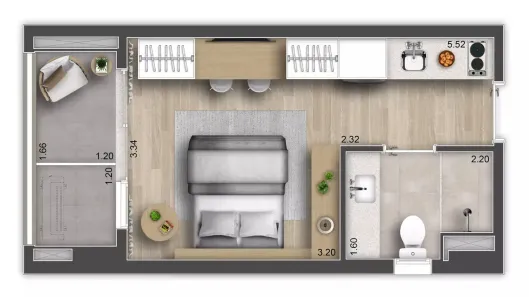 Apartamento com 1 Quarto à venda, 25m² no Butantã, São Paulo