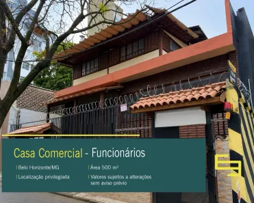 Imóvel Comercial com 1 Quarto para alugar, 500m² no Funcionários, Belo Horizonte