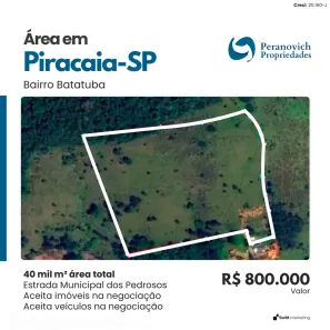 Fazenda/Sítio à venda, 40000m² no Batatuba, Piracaia