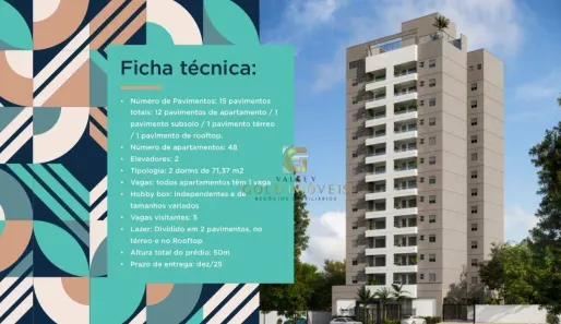 Apartamento com 2 Quartos à venda, 72m² no Vila Resende, Caçapava