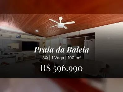 Apartamento com 3 Quartos à venda, 100m² no Praia da Baleia, Serra