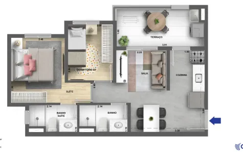 Apartamento com 2 Quartos à venda, 44m² no Água Branca, São Paulo