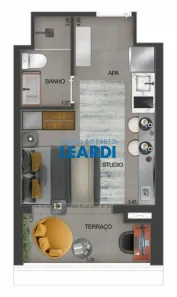 Apartamento com 1 Quarto à venda, 22m² no Cidade Monções, São Paulo