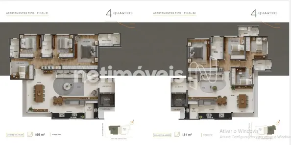 Apartamento com 4 Quartos à venda, 155m² no Liberdade, Belo Horizonte