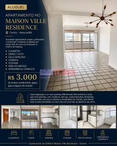 Apartamento com 3 Quartos para alugar, 178m² no Centro, Itabuna