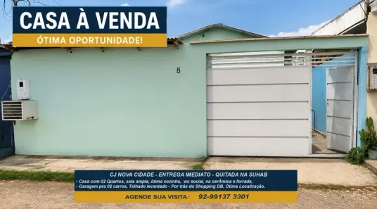 Casa com 2 Quartos à venda, 62m² no Nova Cidade, Manaus